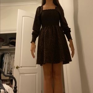 Mini leopard print dress